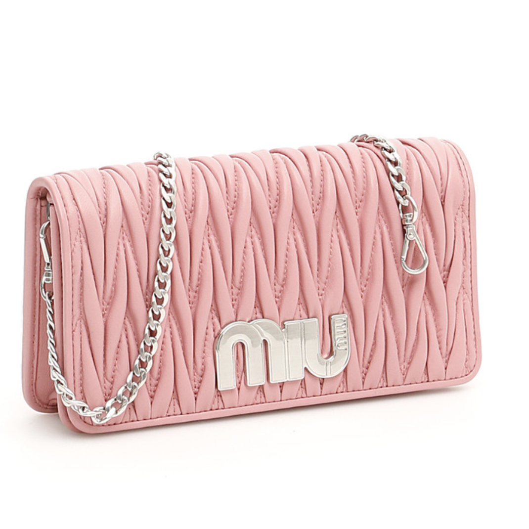 MIU MIU BAG 5DH0442B4QROSA  LAMBSKIN PINK