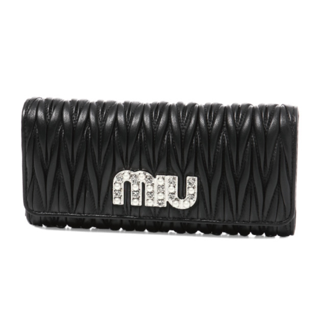 MIU MIU SLG 5MH1092BSQNERO  LOGO MATELASS_ WALLET