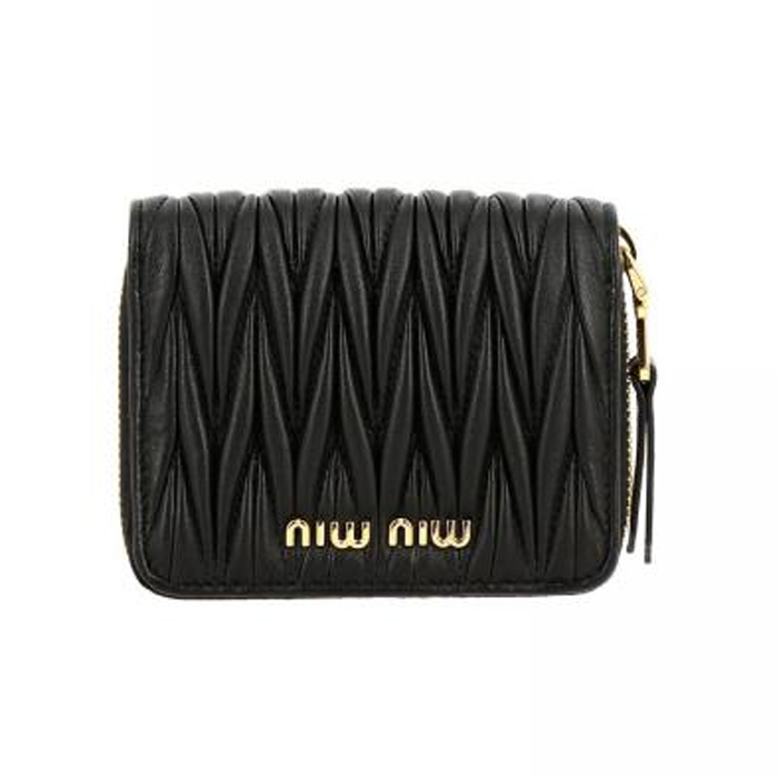 MIU MIU SLG 5ML036N88NERO two fold wallet black