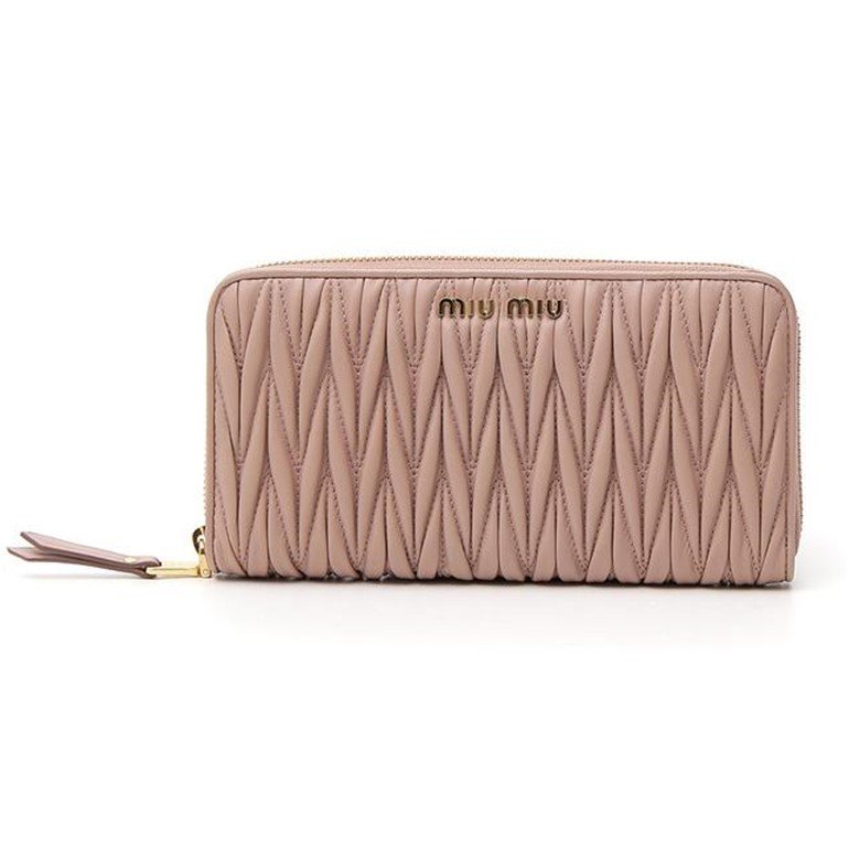 ミュウミュウ MIU MIU WALLET レディースウォレット 5MV204N88CAME Wallet Matelasse`cameo