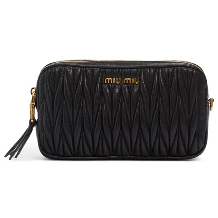 MIU MIU BAG 5NF011N88NERO Matelasse` In Lamb Skin