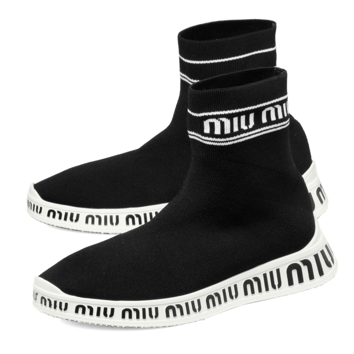 MIU MIU LADY SHOES 5T070C3KJRNEBI sneakers higher frequency elimination NERO+BIANCO black