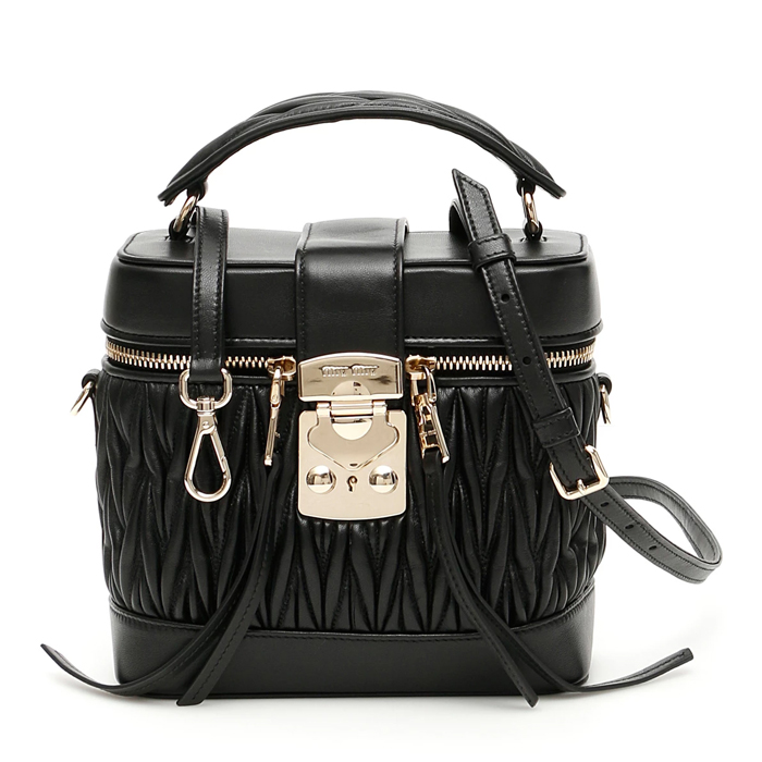 MIU MIU BAG 5VT005N88NERO WOMEN'S BAG MADE OF MATELASS_ LEATHER