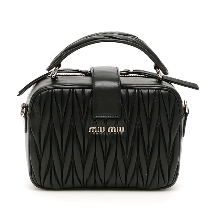 MIU MIU BAG 5VT006N88NERO MATELASSE MIU CONFIDENTIAL BAG