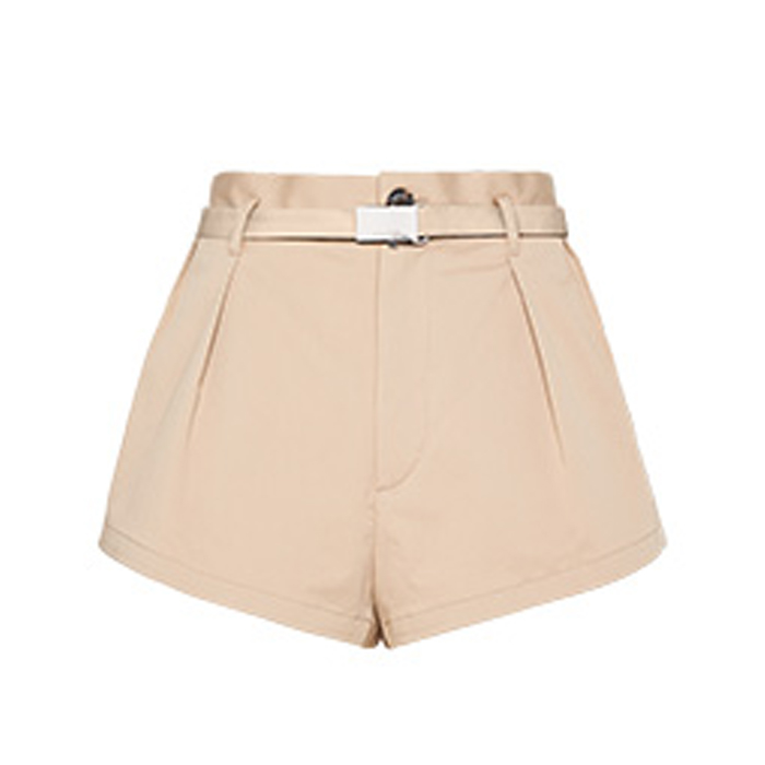 MIU MIU LADY SHORTS PANTS MP13081B2UKAKI WASHED STRETCH GABARDINE SHORTS