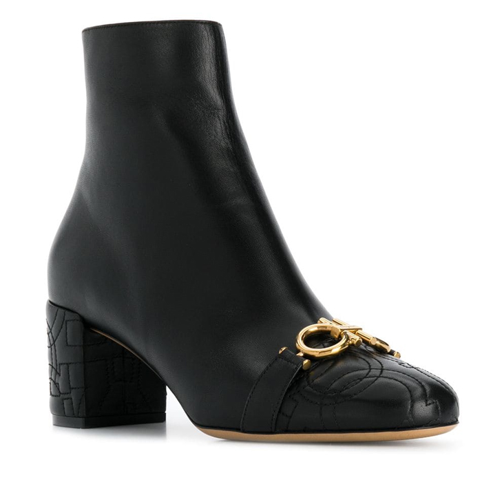 FERRAGAMO LADY SHOES 0714663 NACA NERO GANCINI SHOES