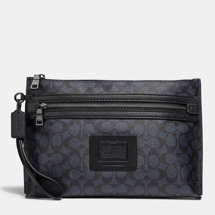 Coach Academy Pouch In Signature Canvas 69473 Midnight