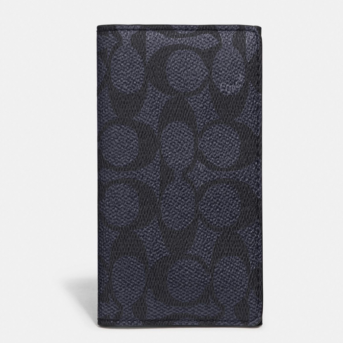 Coach Bifold Card Case In Signature Canvas - Men's in Midnight 68303