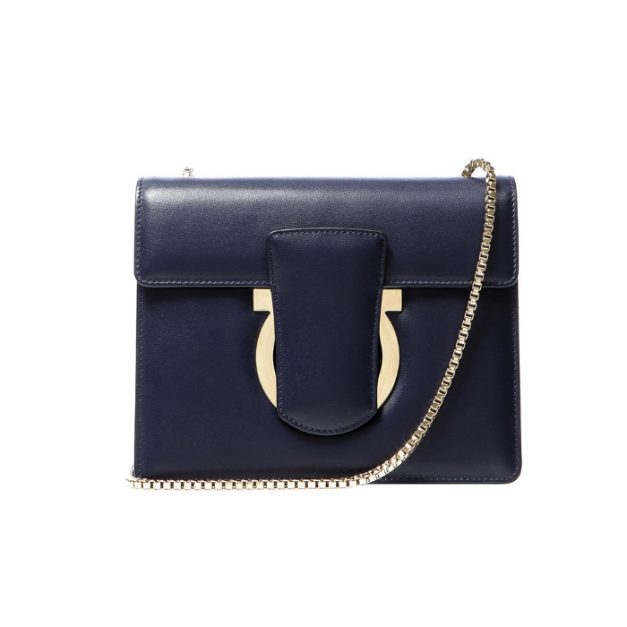 FERRAGAMO BAG フェラガモバッグ 21-F893 CALF NAVY 0693602 'THALIA' SHOULDER BAG