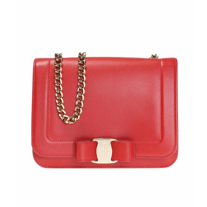 FERRAGAMO BAG フェラガモバッグ 21-G877 CALF LIPSTICK 'VARA' SHOULDER BAG