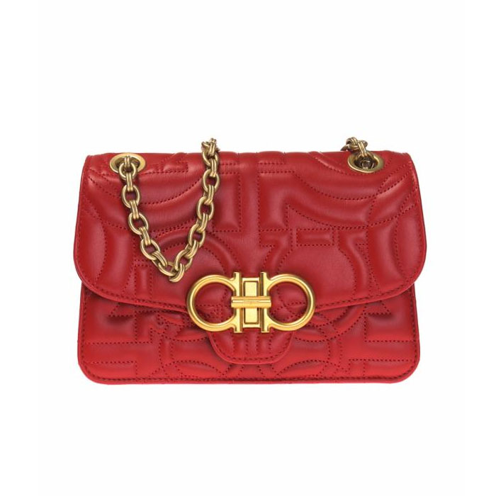 FERRAGAMO BAG フェラガモバッグ 21-H153 CALF LIPSTICK ‘QUILTING’ SHOULDER BAG