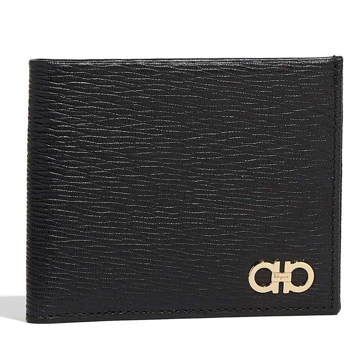 FERRAGAMO WALLET 66-A063 P-C NERO INTERNATIONAL BIFOLD WALLET