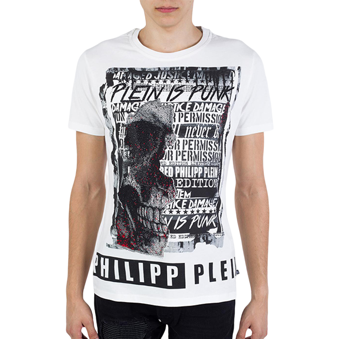 フィリッププレイン PHILIPP PLEIN メンズ Tシャツ HM342575 01 WHITE