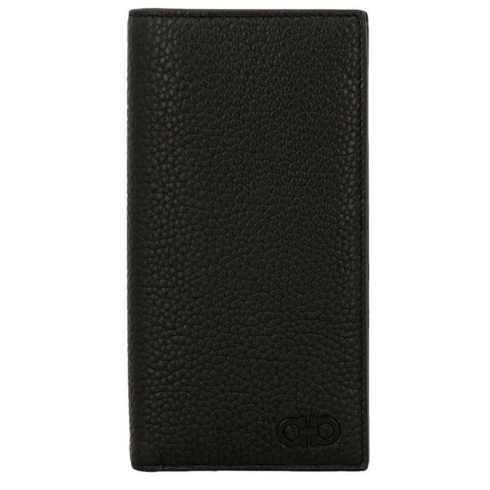 FERRAGAMO WALLET 66-A074 CALF NERO GANCINI ORGANIZER WALLET