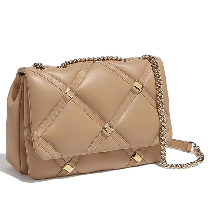 FERRAGAMO BAG フェラガモバッグ 21-H536 CALF ALMOND SHOULDER BAG