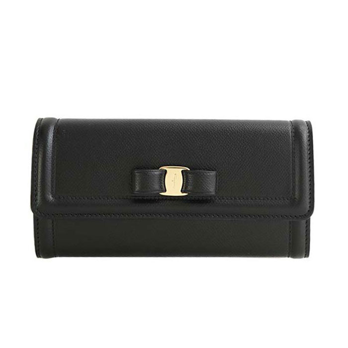 FERRAGAMO WALLET フェラガモウォレット 22-D154 PEBBLE CALF NERO