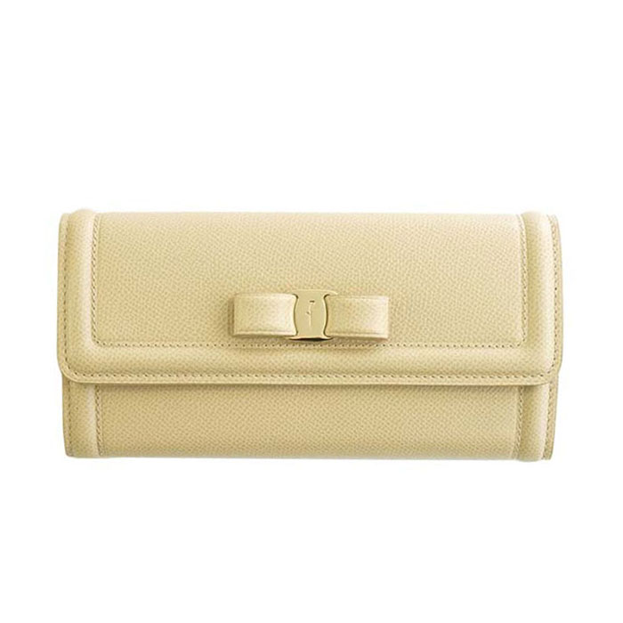 FERRAGAMO WALLET フェラガモウォレット 22-D154 PEBBLE CALF MACADAMIA