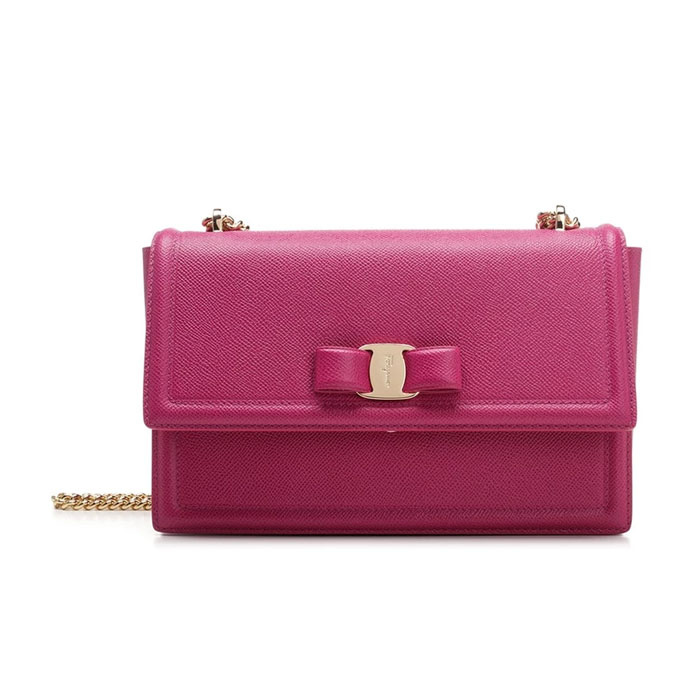 FERRAGAMO BAG フェラガモバッグ 21-G462 CALF CERISE SHOULDER BAG