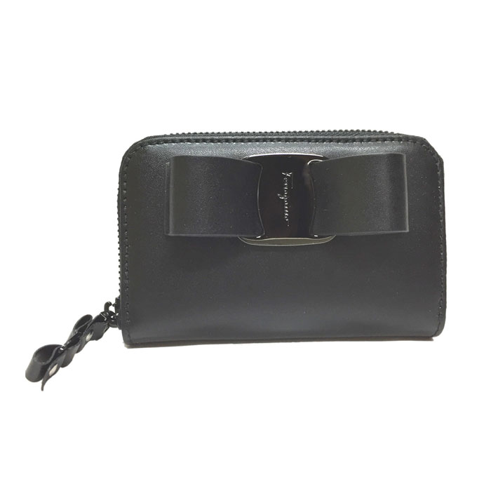 FERRAGAMO WALLET フェラガモウォレット 22-D288 CALF NERO Coin Case and Card Case