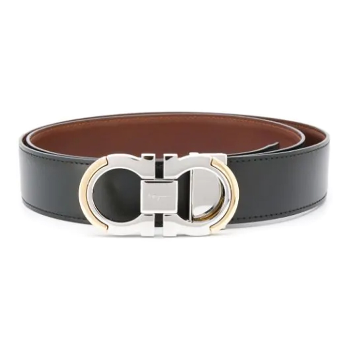 Salvatore Ferragamo Belt 67-A075-00 CALF NERO Gancini buckle belt