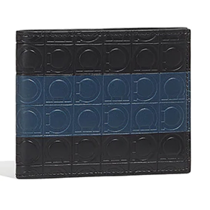 FERRAGAMO WALLET フェラガモウォレット66-A472 P-C NERO Black/Ultramarine Blue