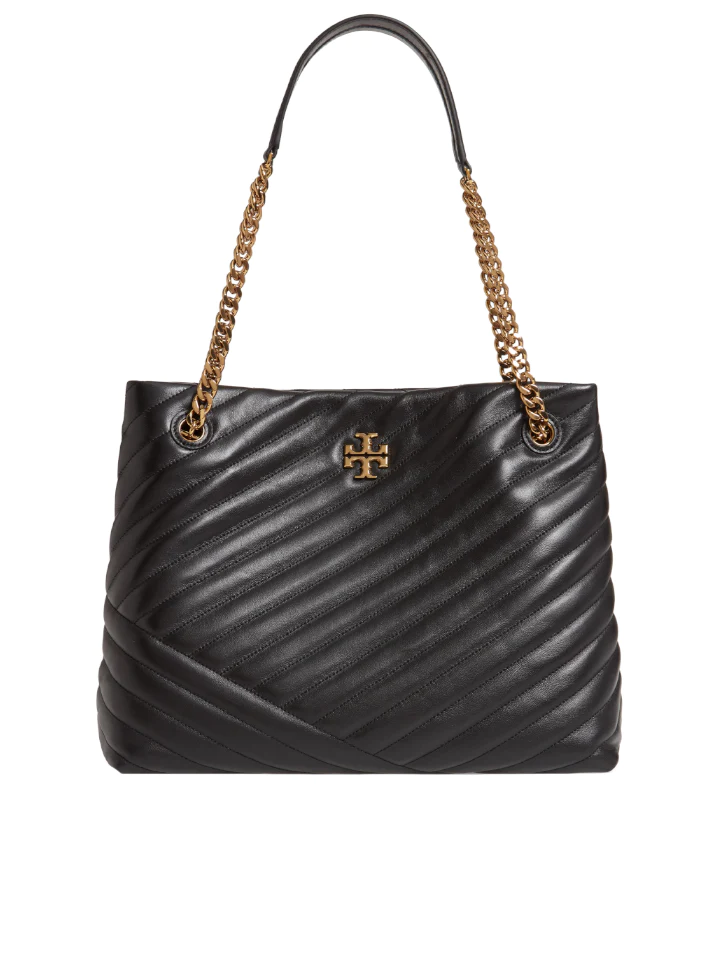 トリーバーチ TORY BURCH  56757  BLACK KIRA CHEVRON TOTE キラシェブロン キルティングレザー チェーンショルダートートバッグ