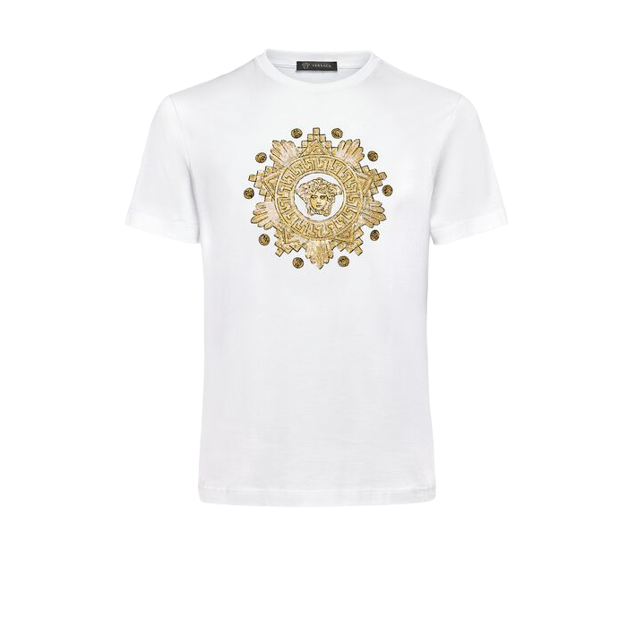 ヴェルサーチ VERSACE メンズメデューサ装飾Tシャツ A85171 A228806 A2088 白