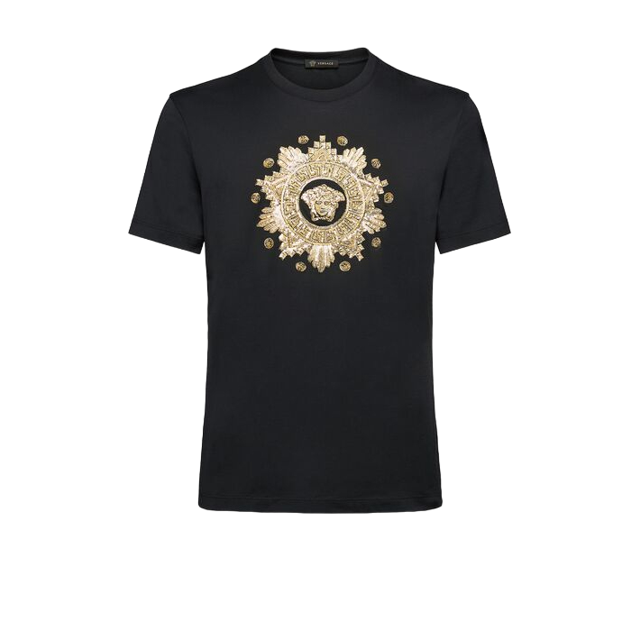 ヴェルサーチ VERSACE メンズメデューサ装飾Tシャツ A85171 A228806 A2003 ブラック