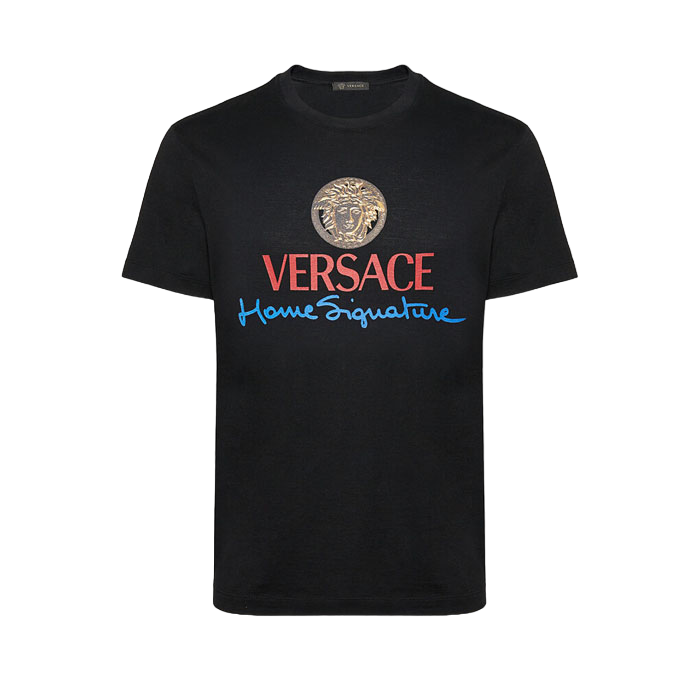 ヴェルサーチ VERSACE メンズメデューサロゴ半袖Tシャツ A85989 A228806 A1690 ブラック