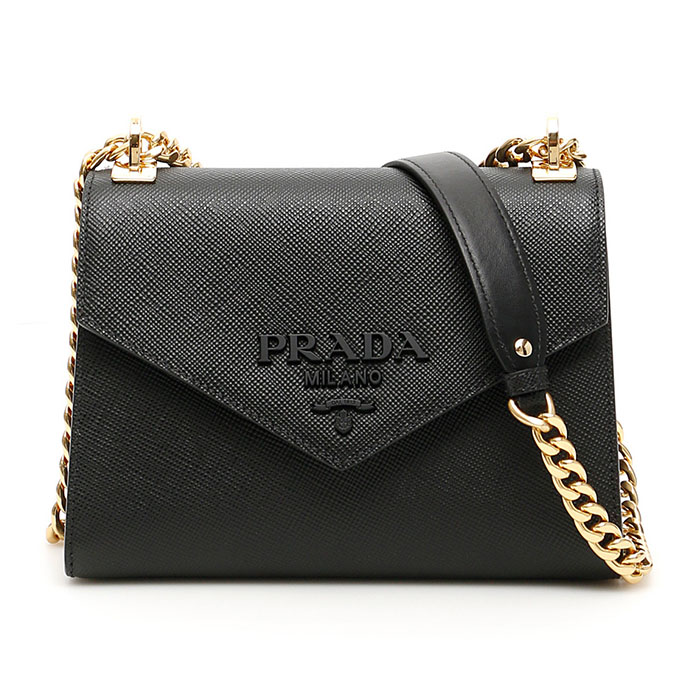 プラダ PRADA レディース バッグ 1BD127 2ERX NERO Chain Plain Leather Party Style Shoulder Bags