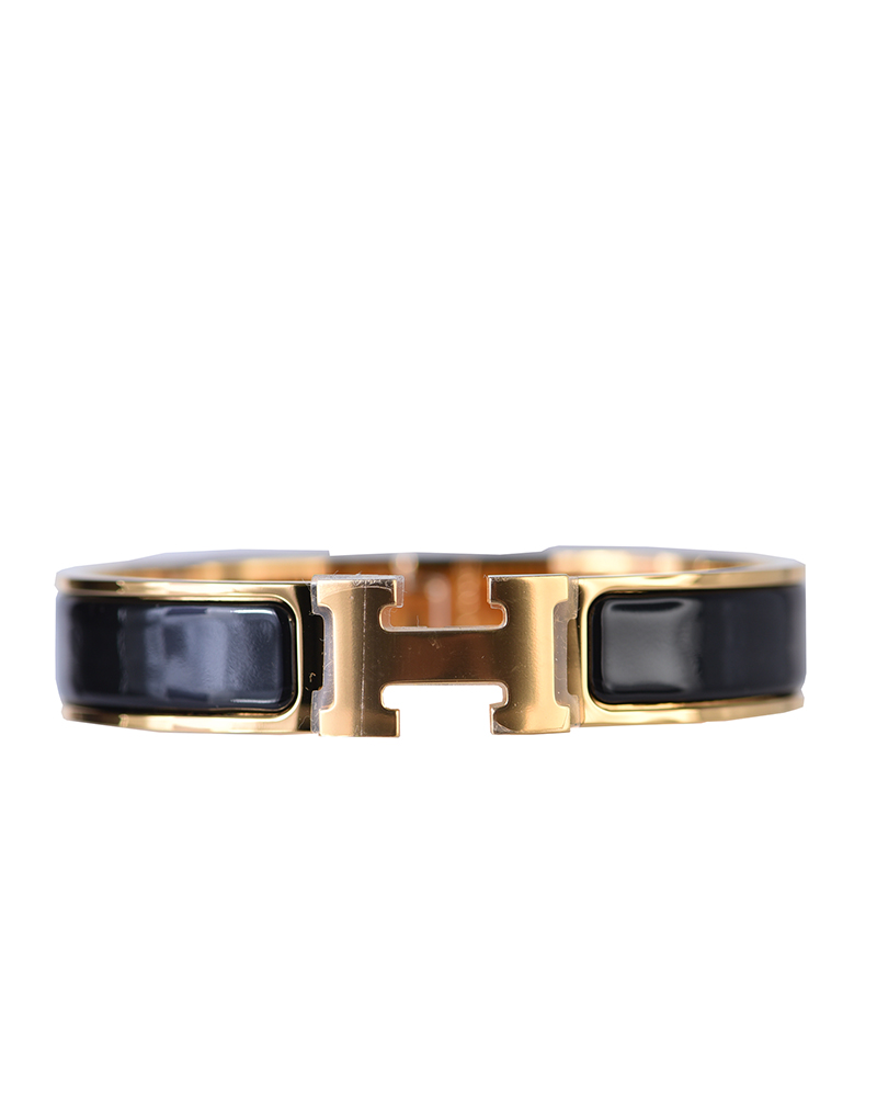 エルメス HERMES BRACELET  レディースブレスレット CLIC-H-BLACK-GO ゴールドブラック