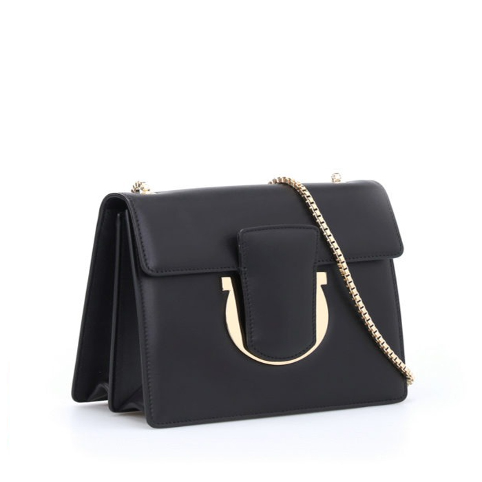 FERRAGAMO Thalia leather clutch 21-F893 CALF NERO