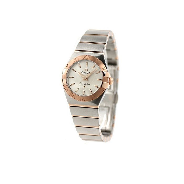 OMEGA Constellation Silver Dial Stainless Steel and 18K Rose Gold Ladies Watch 123.20.24.60.02.001