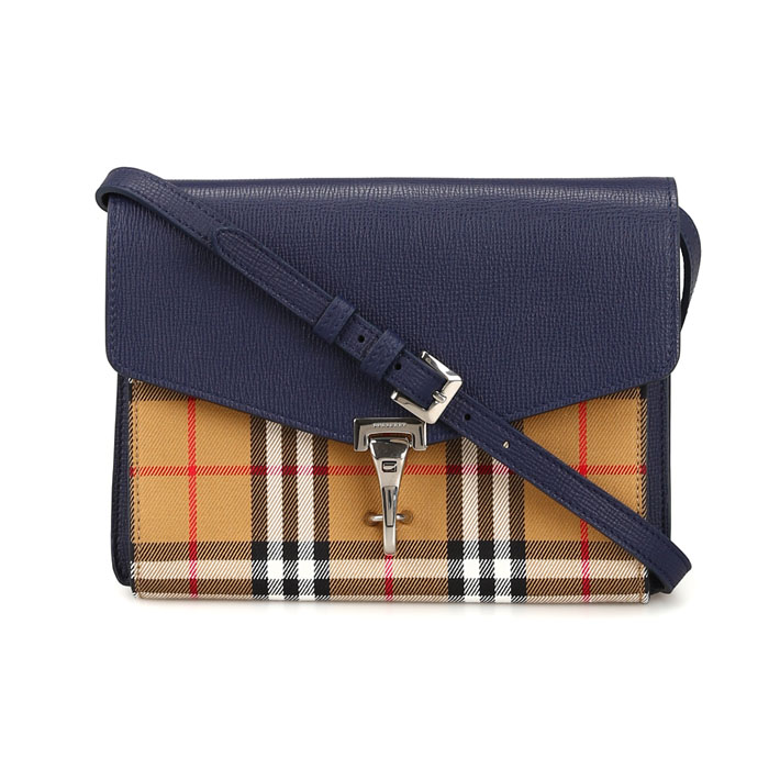 BURBERRY BAG バーバリーバッグ 4080078 Regency Blue Macken Vintage check Derby leather small bag