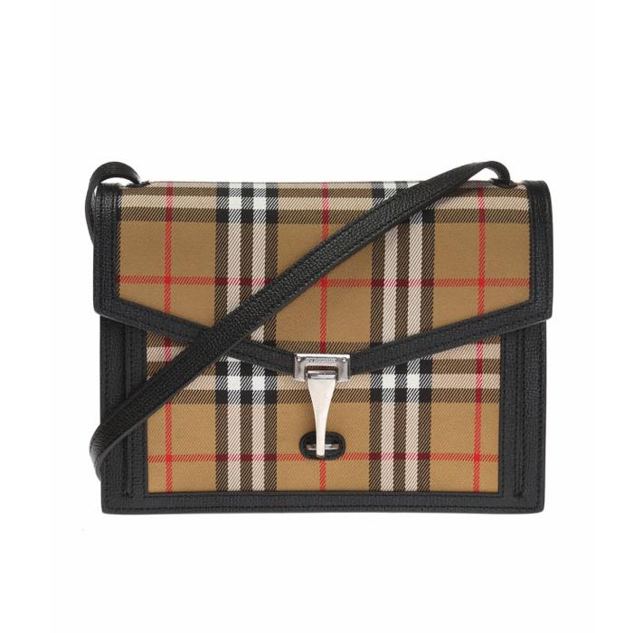 BURBERRY BAG バーバリーバッグ 8006359 A1189 BLACK Macken Vintage check and leather small bag