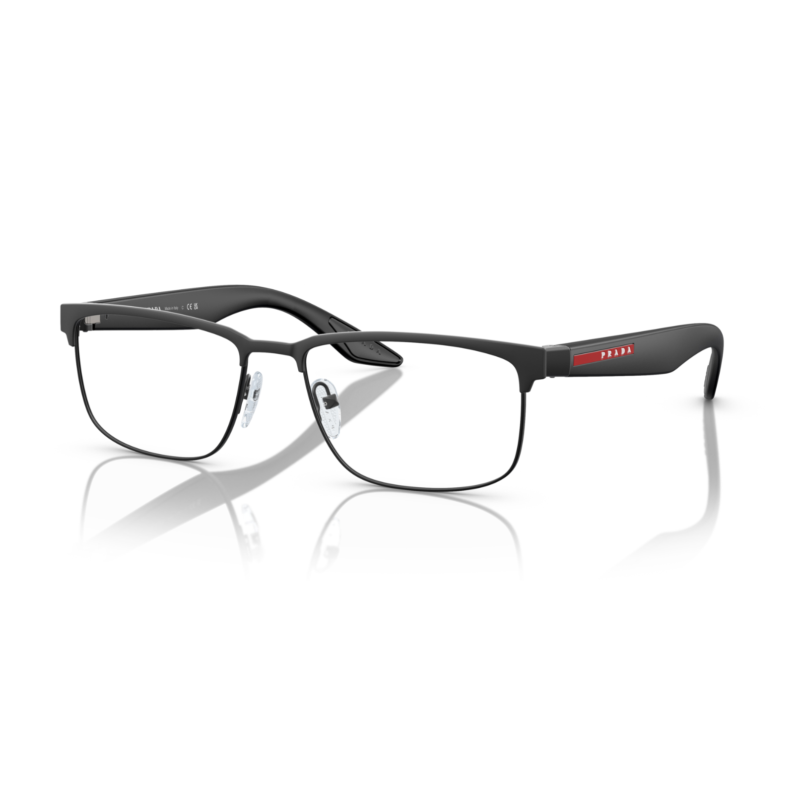 プラダ PRADA レディース メンズ メガネフレーム ブラック ラバー デモレンズ付き Linea Rossa 0PS55IV  DG0101 55