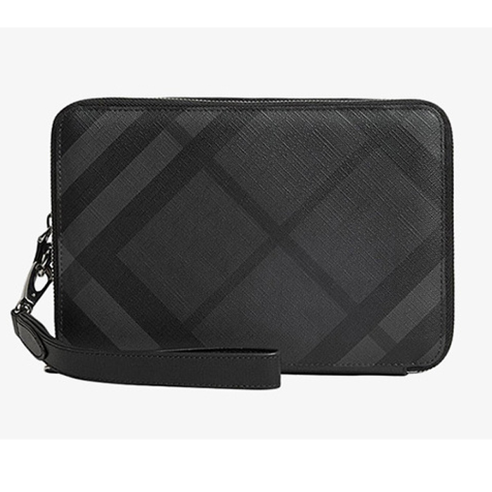 BURBERRY BAG バーバリーバッグ 4056426CHBL Leather-trimmed London Check Pouch