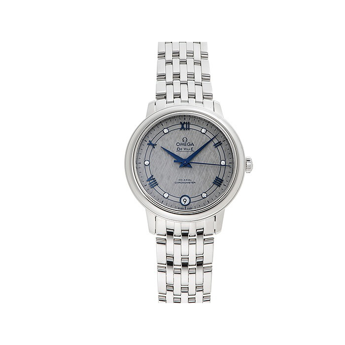 OMEGA De Ville Prestige Co-Axial Automatic Diamond Grey Dial Ladies Watch 424.10.33.20.56.002