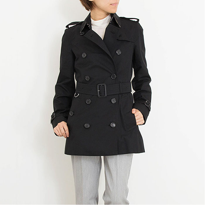 BURBERRY LADY COAT KENSINGTON SHORT 3900548 DK 00100 BLACK 19FW