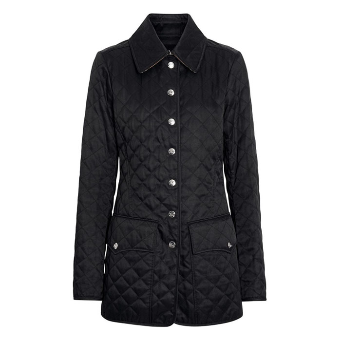 BURBERRY LADY QUILTED JACKET WITH DECORATIVE SNAPS 8007056 A1189 BLACK 19FW