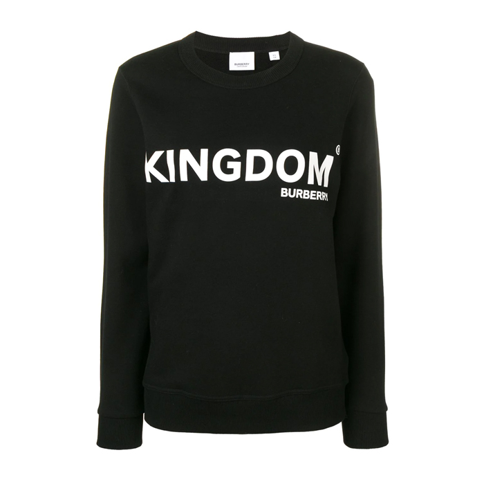 BURBERRY LADY SWEATSHIRT バーバリーレディーススウェットシャツ 8010927BLK Kingdom print sweatshirt