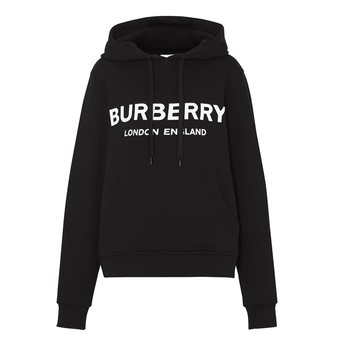 バーバリー BURBERRY ロゴプリント レディース パーカ ブラック  8011652 BLK