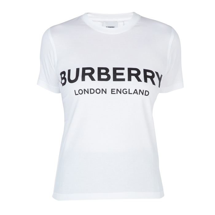 バーバリー BURBERRY レディースホワイトストレッチコットンTシャツ 8008894 WHIT