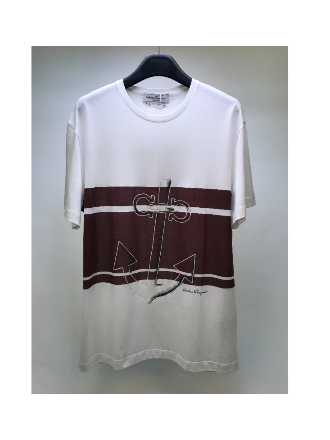 フェラガモ  FERRAGAMO メンズ ラウンドネック 半袖のTシャツ 12-1219 0605694 BCO-GRENAD