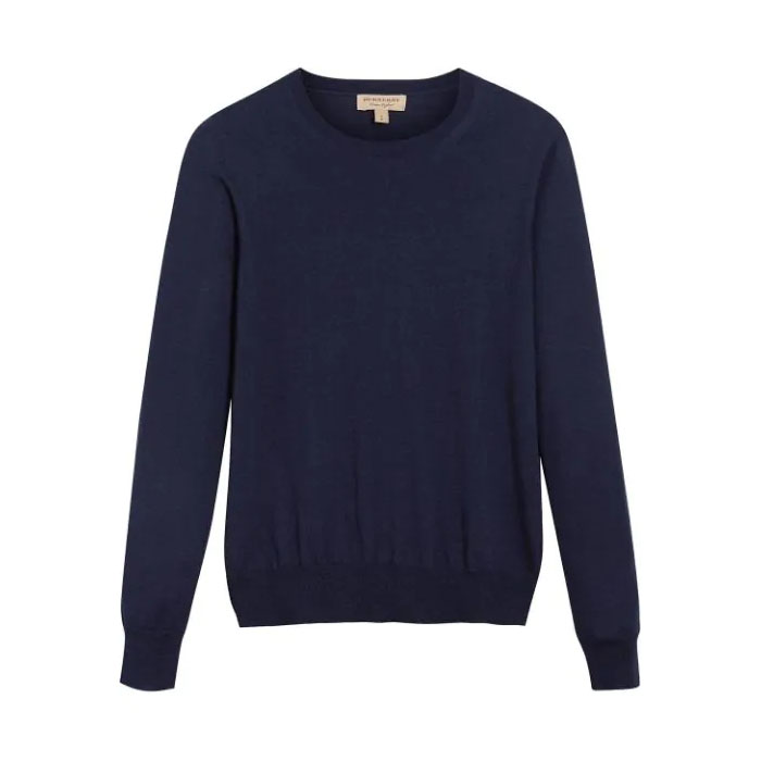 BURBERRY LADY SWEATER バーバリーレディースセーター 4067801 Navy Check detail sweater 19FW