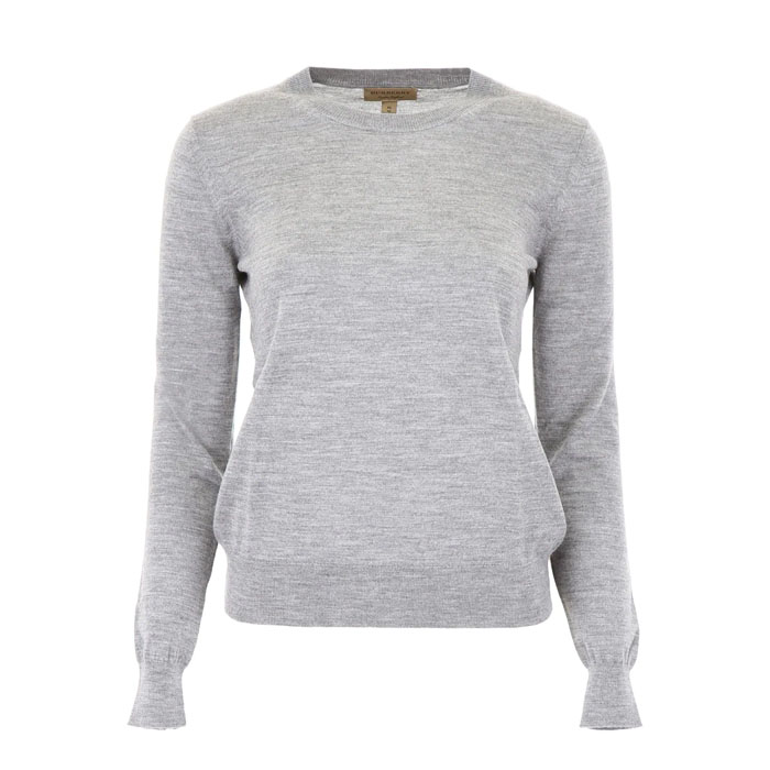 BURBERRY LADY SWEATER バーバリーレディースセーター 8007974 Grey Melange CREWNECK SWEATER 19FW