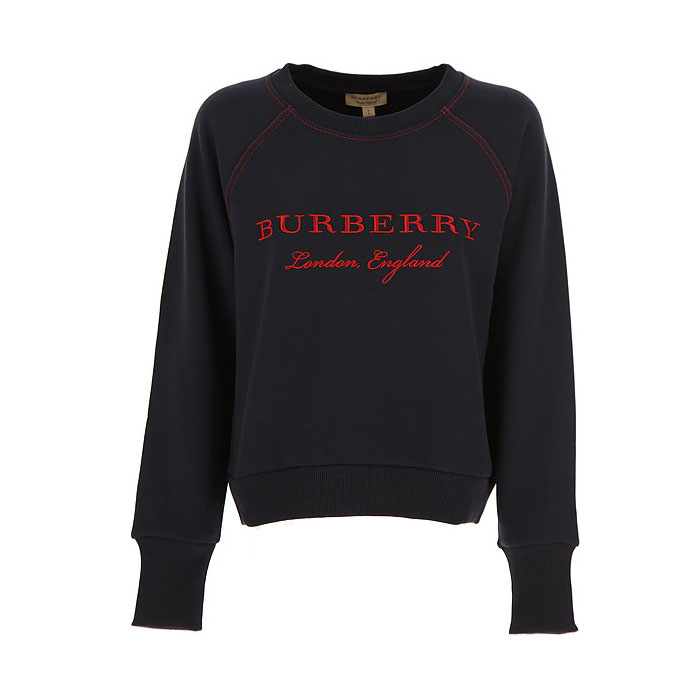 BURBERRY LADY SWEAT SHIRT バーバリーレディーススウェットシャツ 4052979 NAVY Embroidered logo cotton sweatshirt 19FW