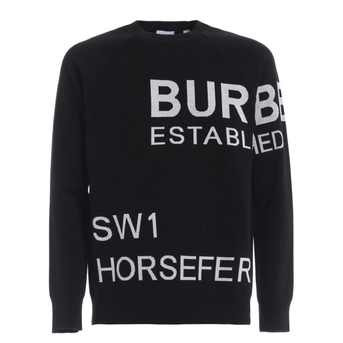 BURBERRY MEN SWEATER バーバリーメンズセーター 8013334 Black Lawton merino wool sweater 19FW