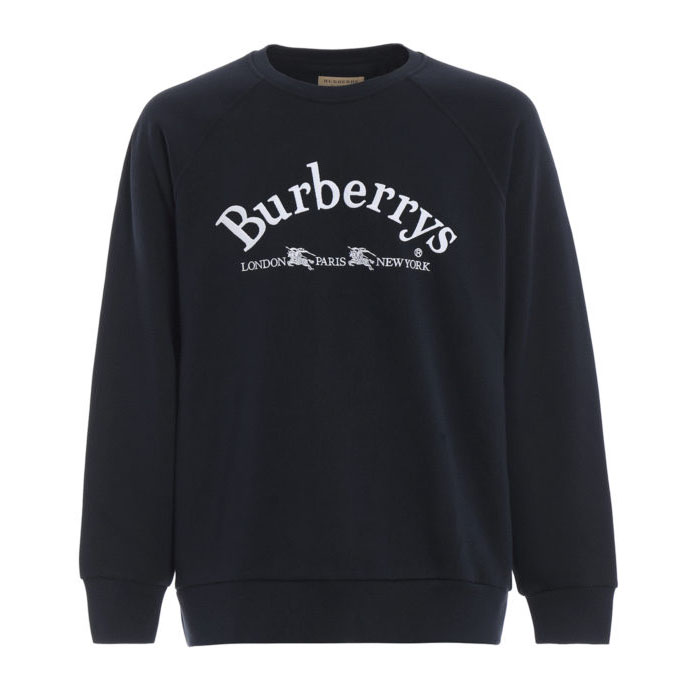 BURBERRY MEN SWEAT SHIRT バーバリーメンズスウェットシャツ 8003016 Navy Battarni Burberrys embroidery navy sweatshirt 19FW