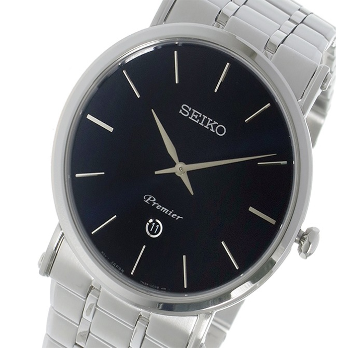 Seiko Premier Mens Analogue Quartz Watch with Stainless-Steel Bracelet SKP399P1